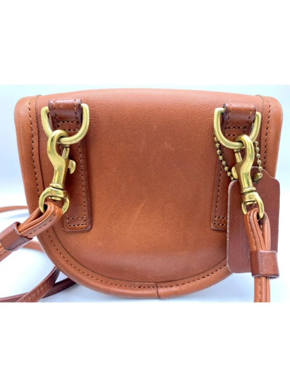 Vintage Coach Watson Bag B7C-9826 British Tan Brown Leather Brass Crossbody 9826 - Picture 6 of 13